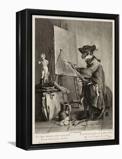 The Monkey Painter, 1743-Pierre-Louis de Surugue-Framed Premier Image Canvas