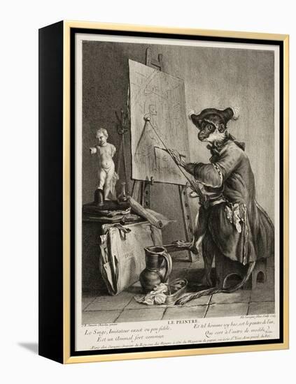 The Monkey Painter, 1743-Pierre-Louis de Surugue-Framed Premier Image Canvas