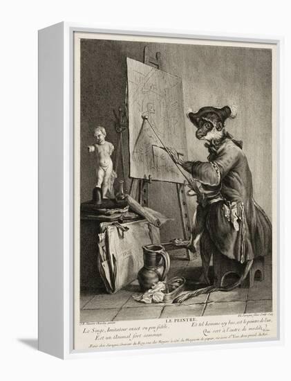 The Monkey Painter, 1743-Pierre-Louis de Surugue-Framed Premier Image Canvas