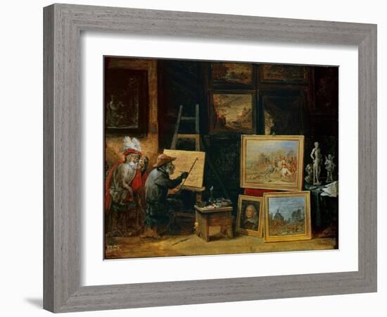 The Monkey Painter, 1805-David the Younger Teniers-Framed Giclee Print