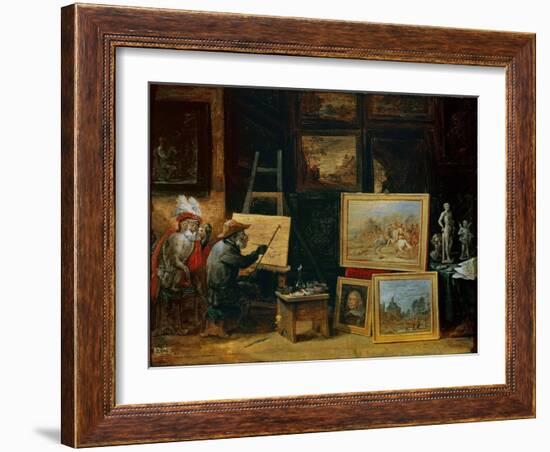 The Monkey Painter, 1805-David the Younger Teniers-Framed Giclee Print