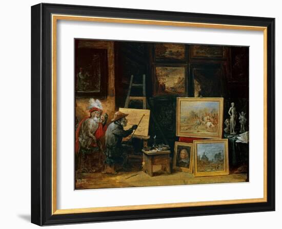 The Monkey Painter, 1805-David the Younger Teniers-Framed Giclee Print