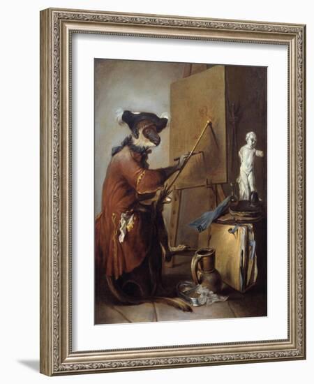 The Monkey Painter by Jean Baptiste Simeon Chardin-null-Framed Giclee Print