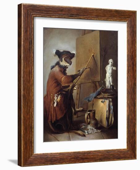 The Monkey Painter by Jean Baptiste Simeon Chardin-null-Framed Giclee Print