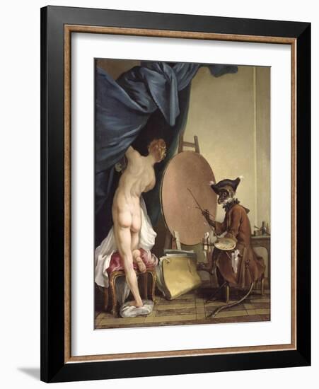 The Monkey Painter-Jean Baptiste Deshays De Colleville-Framed Giclee Print