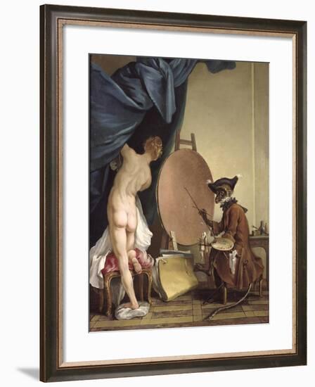 The Monkey Painter-Jean Baptiste Deshays De Colleville-Framed Giclee Print