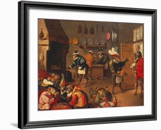 The Monkey's Cooks-David Teniers the Younger-Framed Giclee Print