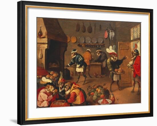 The Monkey's Cooks-David Teniers the Younger-Framed Giclee Print