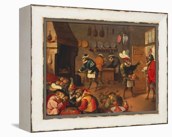 The Monkey's Cooks-David Teniers the Younger-Framed Premier Image Canvas