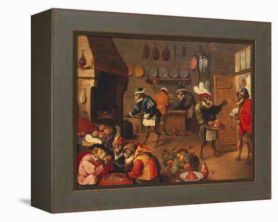 The Monkey's Cooks-David Teniers the Younger-Framed Premier Image Canvas