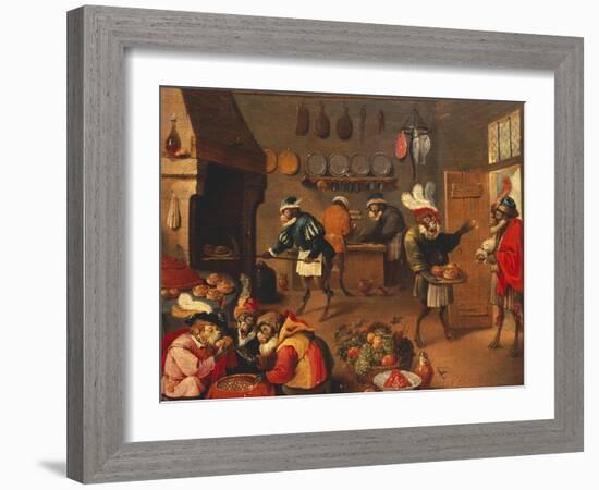 The Monkey's Cooks-David Teniers the Younger-Framed Giclee Print