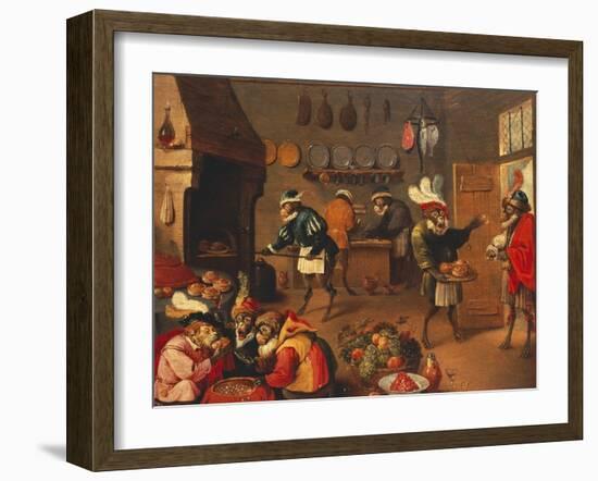 The Monkey's Cooks-David Teniers the Younger-Framed Giclee Print