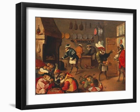 The Monkey's Cooks-David Teniers the Younger-Framed Giclee Print