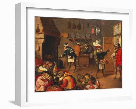 The Monkey's Cooks-David Teniers the Younger-Framed Giclee Print