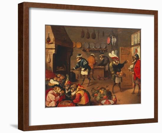 The Monkey's Cooks-David Teniers the Younger-Framed Giclee Print
