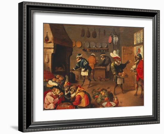 The Monkey's Cooks-David Teniers the Younger-Framed Giclee Print