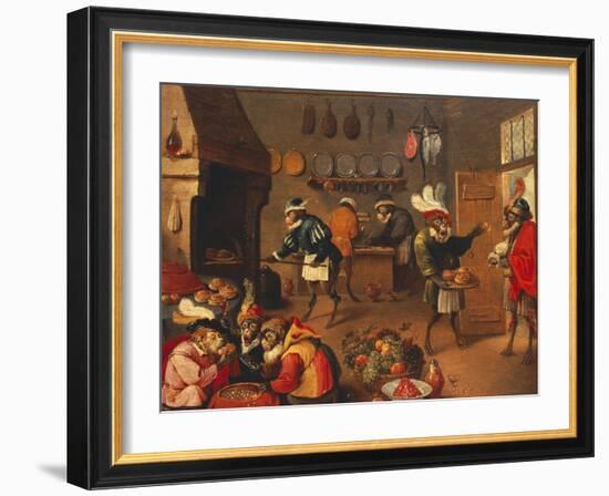 The Monkey's Cooks-David Teniers the Younger-Framed Giclee Print