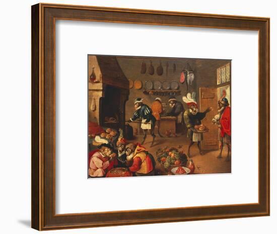 The Monkey's Cooks-David Teniers the Younger-Framed Premium Giclee Print