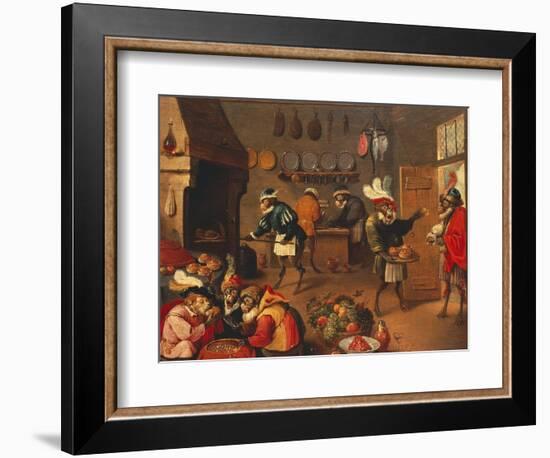 The Monkey's Cooks-David Teniers the Younger-Framed Premium Giclee Print