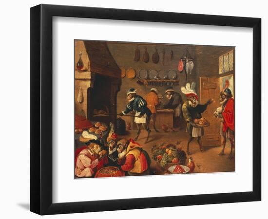 The Monkey's Cooks-David Teniers the Younger-Framed Premium Giclee Print