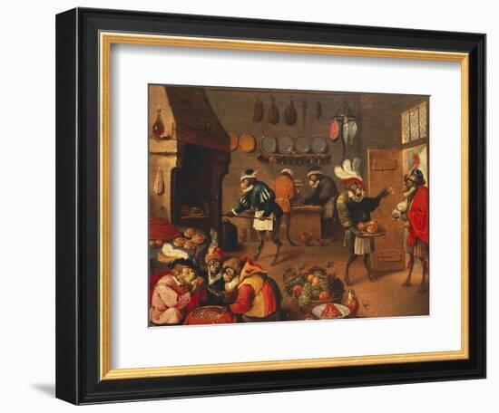 The Monkey's Cooks-David Teniers the Younger-Framed Premium Giclee Print