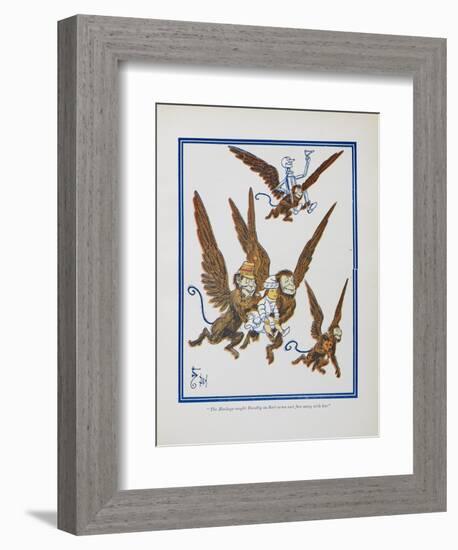 "The Monkeys Caught Dorothy in Theirs Arms and Flew Away With Her"-William Denslow-Framed Giclee Print