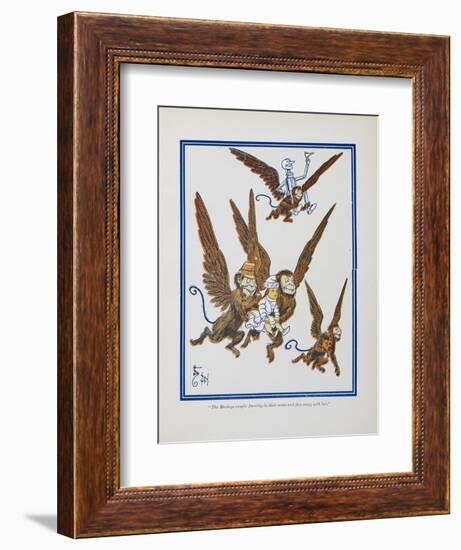 "The Monkeys Caught Dorothy in Theirs Arms and Flew Away With Her"-William Denslow-Framed Giclee Print