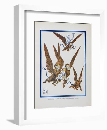 "The Monkeys Caught Dorothy in Theirs Arms and Flew Away With Her"-William Denslow-Framed Giclee Print