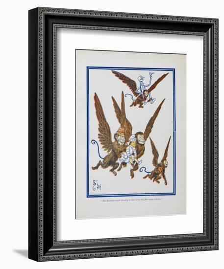 "The Monkeys Caught Dorothy in Theirs Arms and Flew Away With Her"-William Denslow-Framed Giclee Print