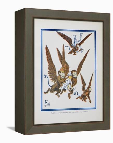 "The Monkeys Caught Dorothy in Theirs Arms and Flew Away With Her"-William Denslow-Framed Premier Image Canvas