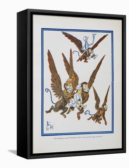 "The Monkeys Caught Dorothy in Theirs Arms and Flew Away With Her"-William Denslow-Framed Premier Image Canvas