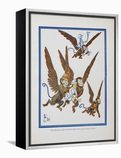 "The Monkeys Caught Dorothy in Theirs Arms and Flew Away With Her"-William Denslow-Framed Premier Image Canvas