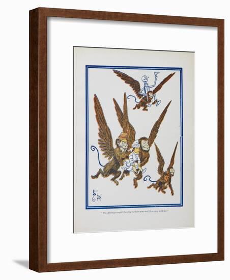 "The Monkeys Caught Dorothy in Theirs Arms and Flew Away With Her"-William Denslow-Framed Giclee Print