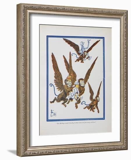 "The Monkeys Caught Dorothy in Theirs Arms and Flew Away With Her"-William Denslow-Framed Giclee Print