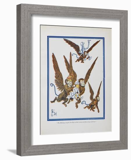 "The Monkeys Caught Dorothy in Theirs Arms and Flew Away With Her"-William Denslow-Framed Giclee Print