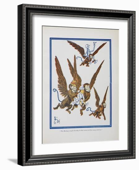 "The Monkeys Caught Dorothy in Theirs Arms and Flew Away With Her"-William Denslow-Framed Giclee Print