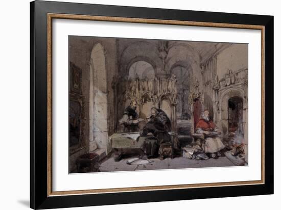 The Monks' Library-George Cattermole-Framed Giclee Print