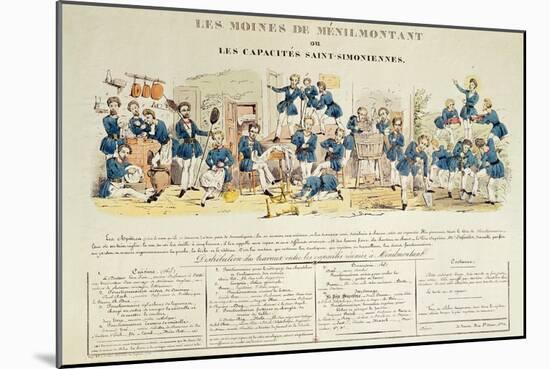 The Monks of Menilmontant Or, the Saint-Simonien Capacities, 1820-30-null-Mounted Giclee Print