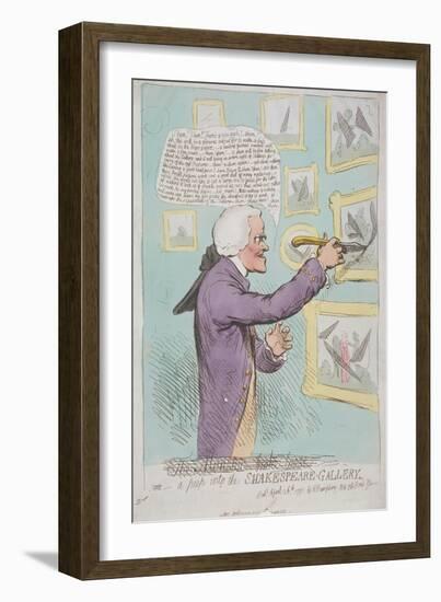 The Monster Broke Loose Or, a Peep into the Shakespeare-Gallery, 1791-James Gillray-Framed Giclee Print