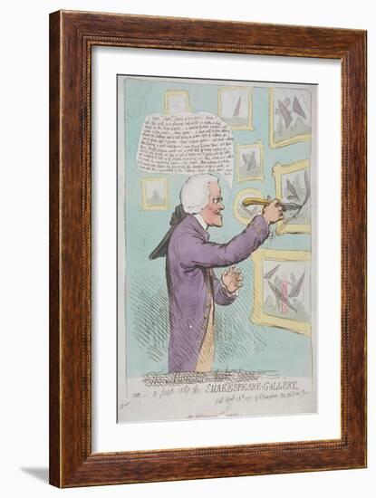 The Monster Broke Loose Or, a Peep into the Shakespeare-Gallery, 1791-James Gillray-Framed Giclee Print