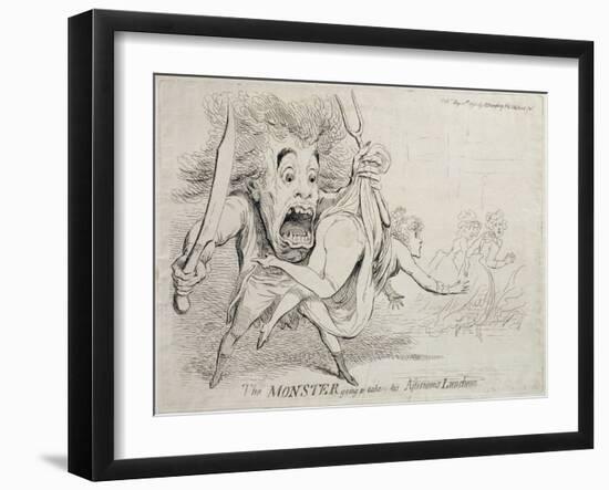 The Monster Going to Take His Afternoons Luncheon, Published by Hannah Humphrey in 1790-James Gillray-Framed Giclee Print