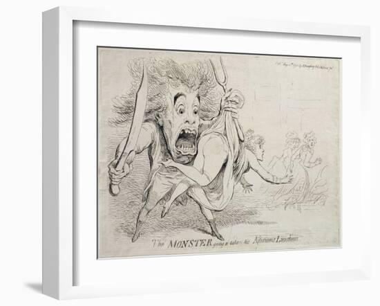 The Monster Going to Take His Afternoons Luncheon, Published by Hannah Humphrey in 1790-James Gillray-Framed Giclee Print