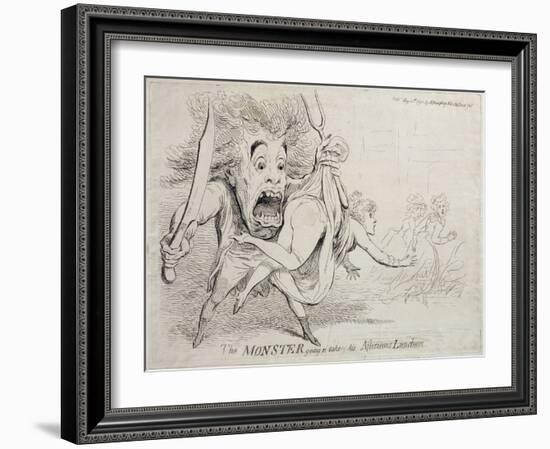 The Monster Going to Take His Afternoons Luncheon, Published by Hannah Humphrey in 1790-James Gillray-Framed Giclee Print