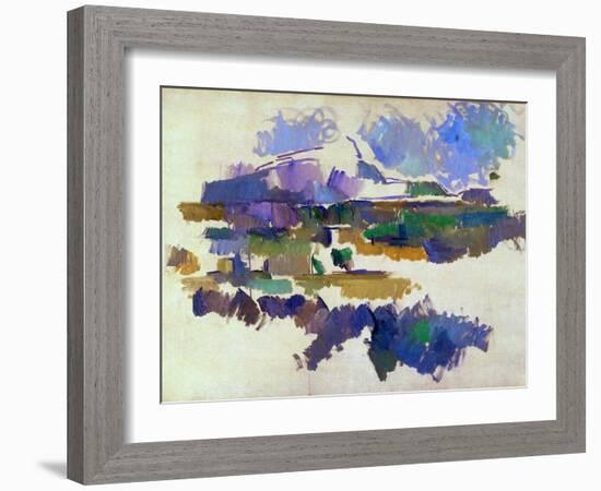 The Mont Sainte-Victoire, Seen from Lauves, 1905-Paul Cézanne-Framed Giclee Print