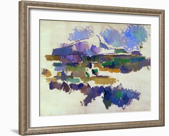 The Mont Sainte-Victoire, Seen from Lauves, 1905-Paul Cézanne-Framed Giclee Print