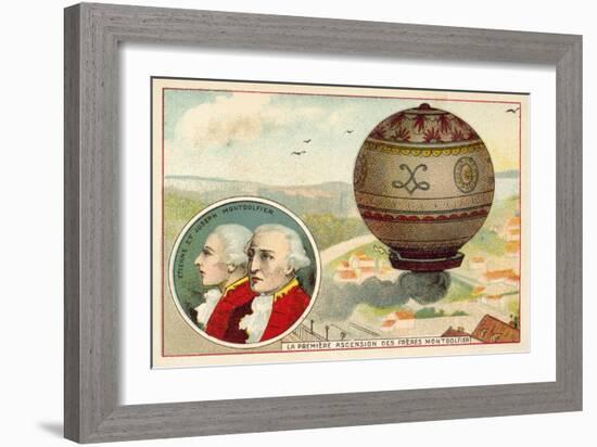 The Montgolfier Brothers First Balloon Ascent, 1783-null-Framed Giclee Print