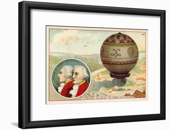The Montgolfier Brothers First Balloon Ascent, 1783-null-Framed Giclee Print