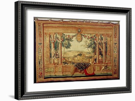 The Month of June/ Chateau of Fontainebleau, from the Series of Tapestries-Charles Le Brun-Framed Giclee Print