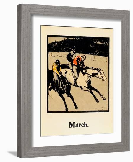 The Month of March, from 'An Almanac of Twelve Sports', with Words by Rudyard Kipling, First Publis-William Nicholson-Framed Giclee Print