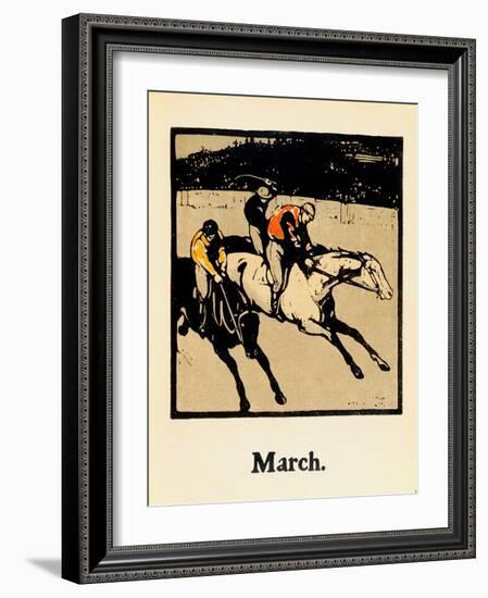 The Month of March, from 'An Almanac of Twelve Sports', with Words by Rudyard Kipling, First Publis-William Nicholson-Framed Giclee Print